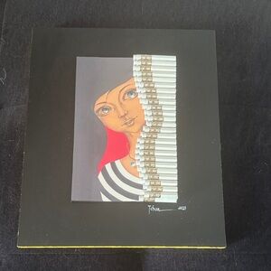 Original Abstract Art with Red and Black Accents